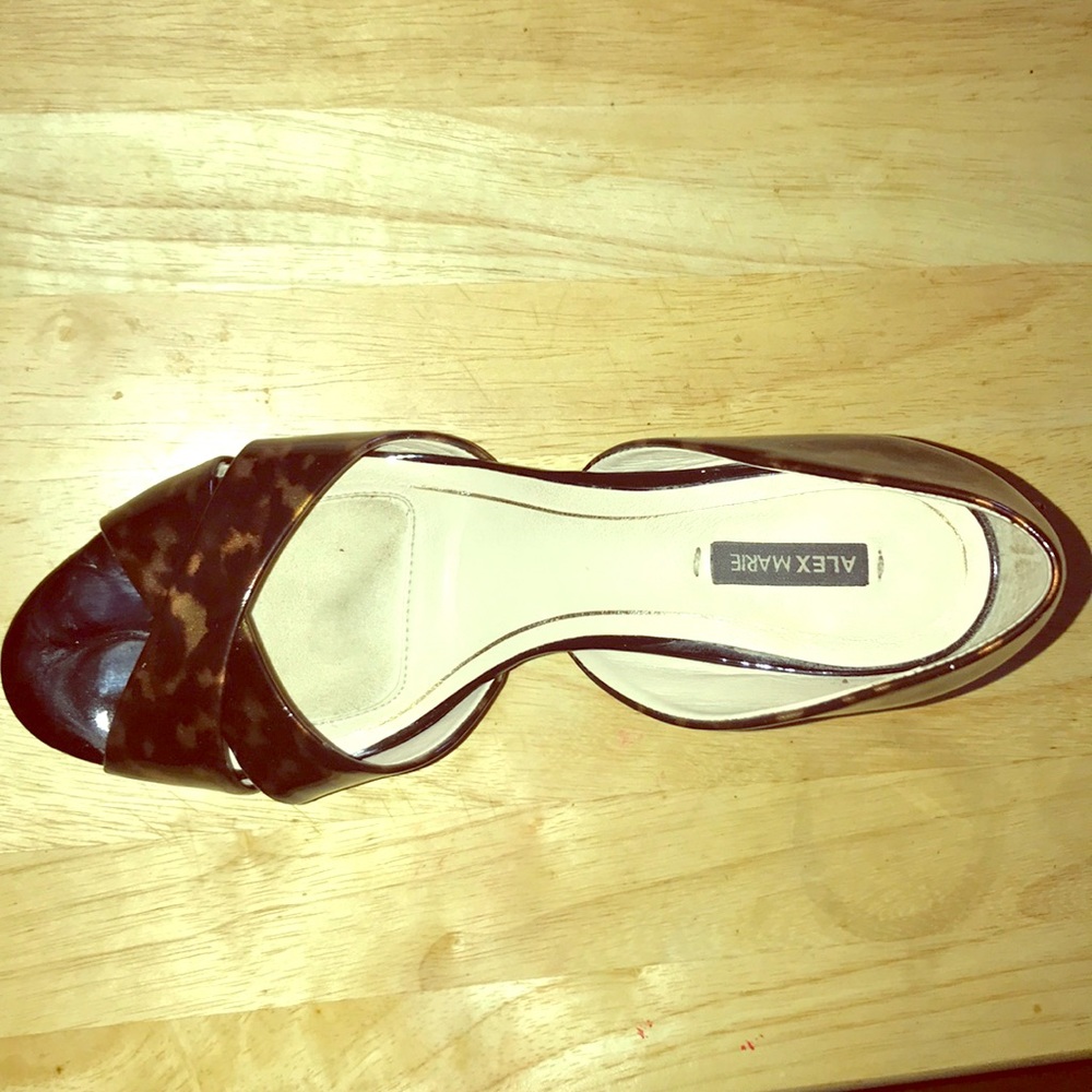 Animal print open toe heels